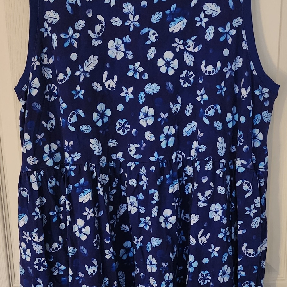 Disney Blue Sleeveless Sundress Midi